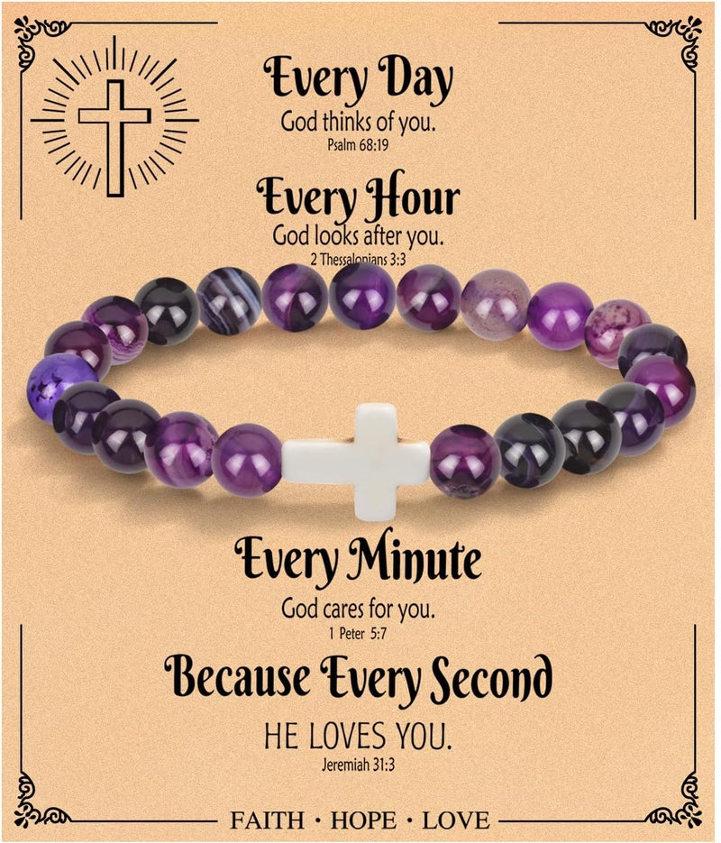 Paderast Christian Christmas Gifts for Women, Religious Cross Bracelet Gifts for Women/Daughter/Friend/Sister/Grandma/Granddaughter/Godmother/Her, Inspirational Birthday Faith Based Jewelry Stocking Stuffers Gifts - Image 1